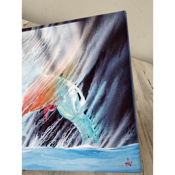 Bill rabbit Creation Buffalo ceramic tile art painting desktop watercolor Oklaho - Picture 4 of 5